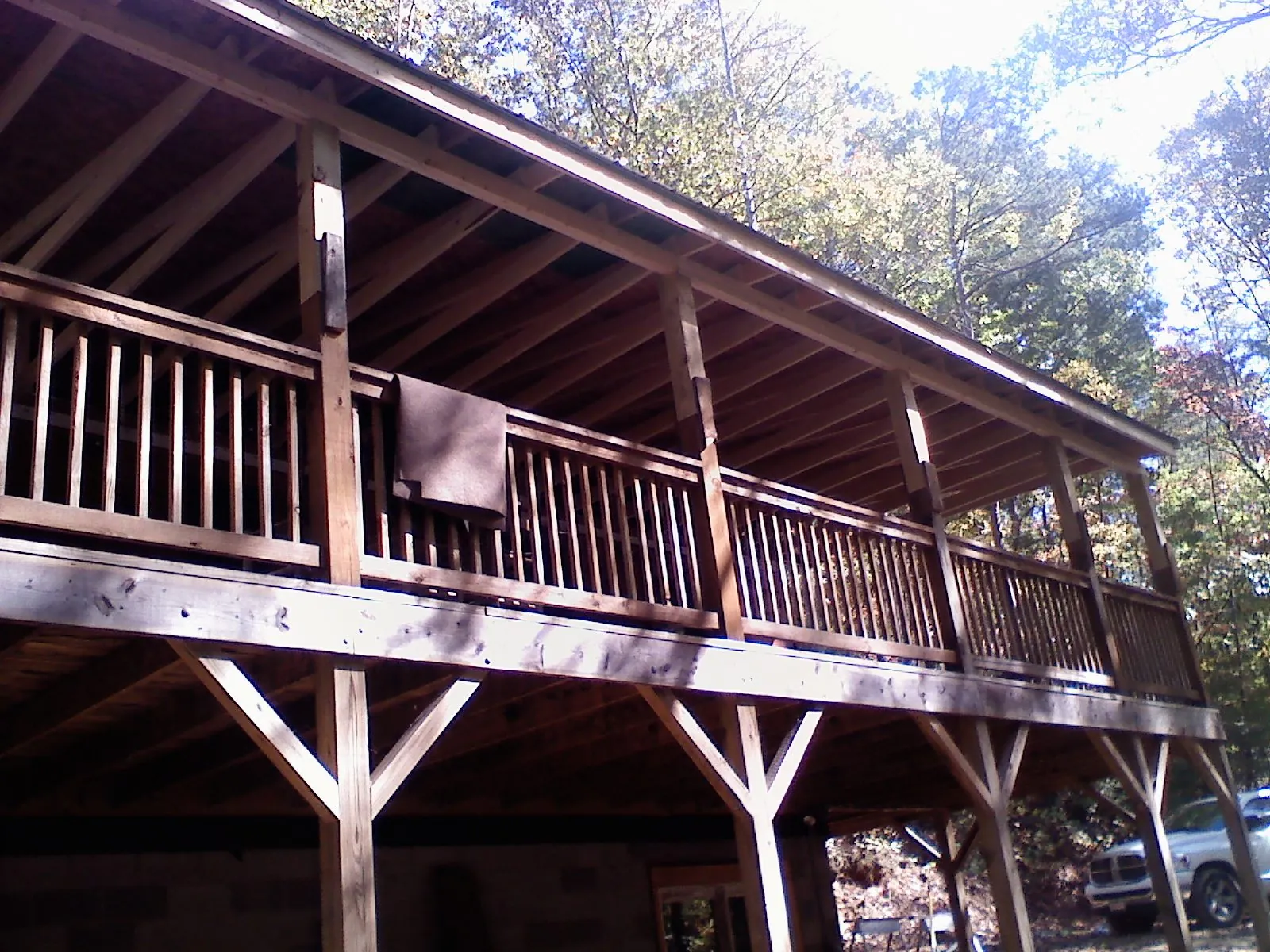 Timber framing under a new elevated porch and deck — Roof Leak Repair in Euless by Roofing Brothers